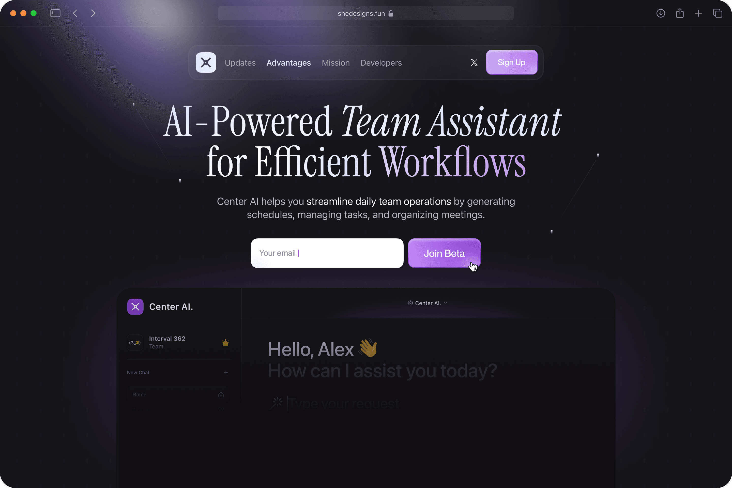 AI website design concept