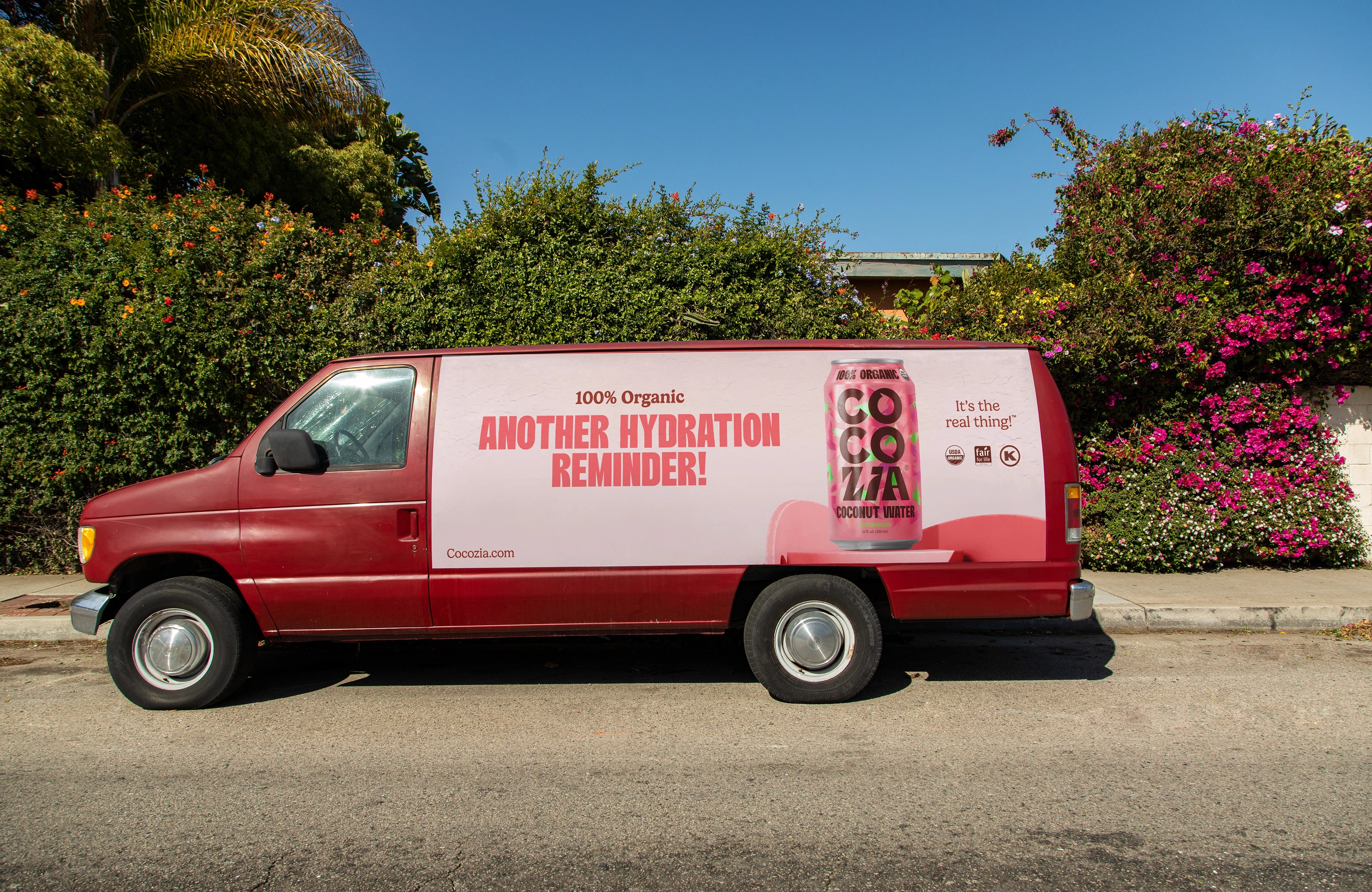 Cocozia Coconut Water Ad on a Van