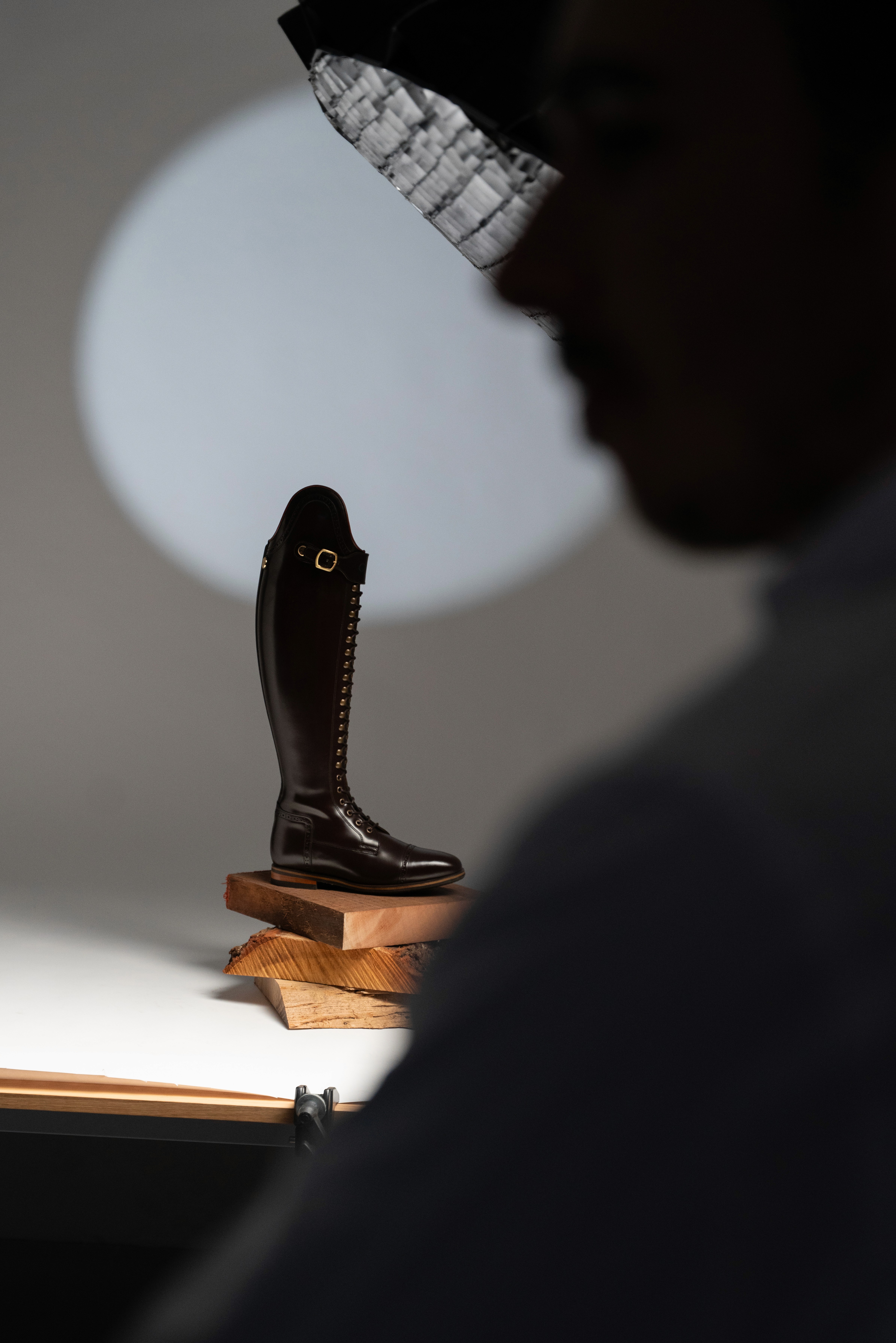 Close-up of joshua tree branches against a clear sky.