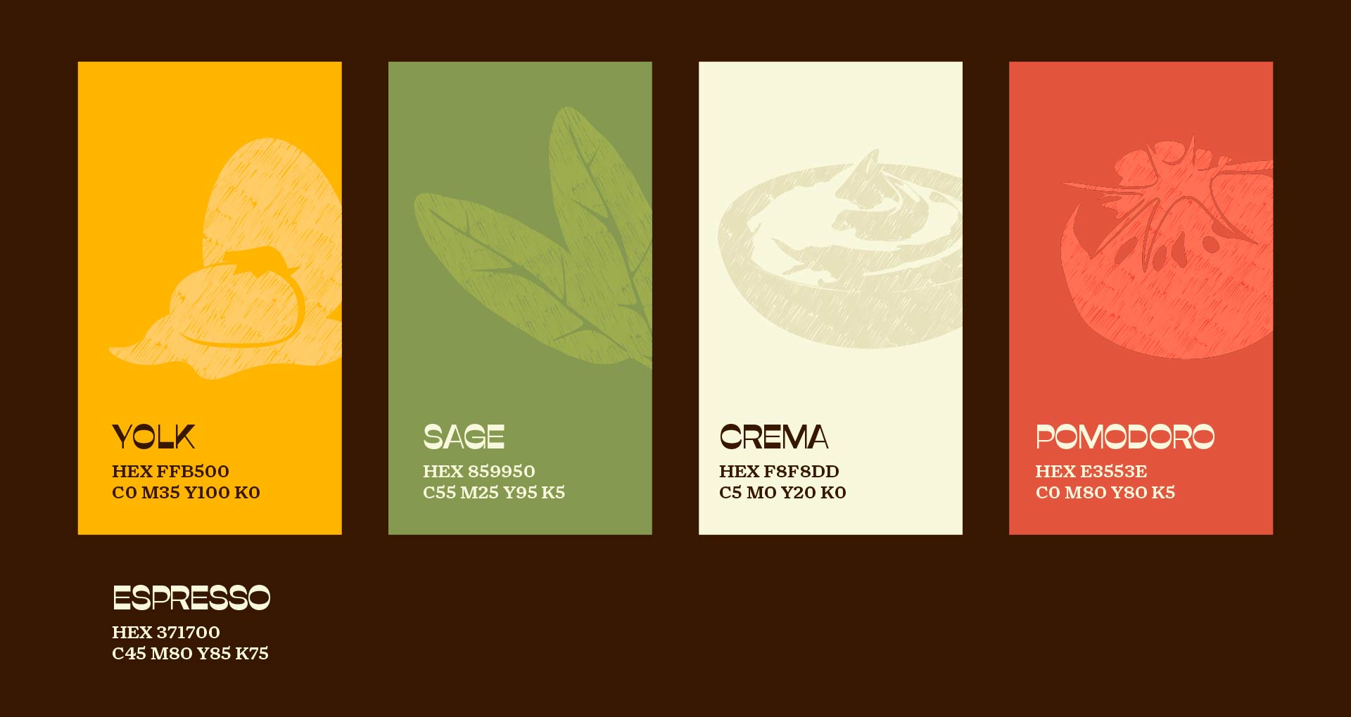 Pomodoro color pallete by Rare Ideas