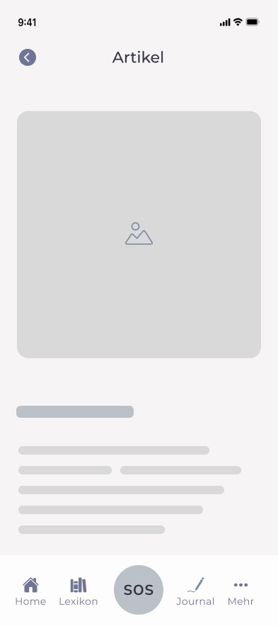 Wireframe Smarthone: Lexikon-Artikel