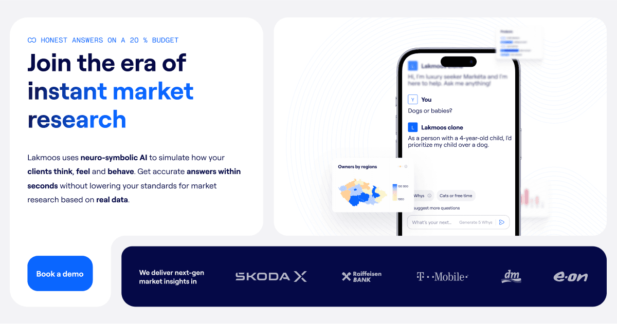 Join the era of instant market research Lakmoos AI logo