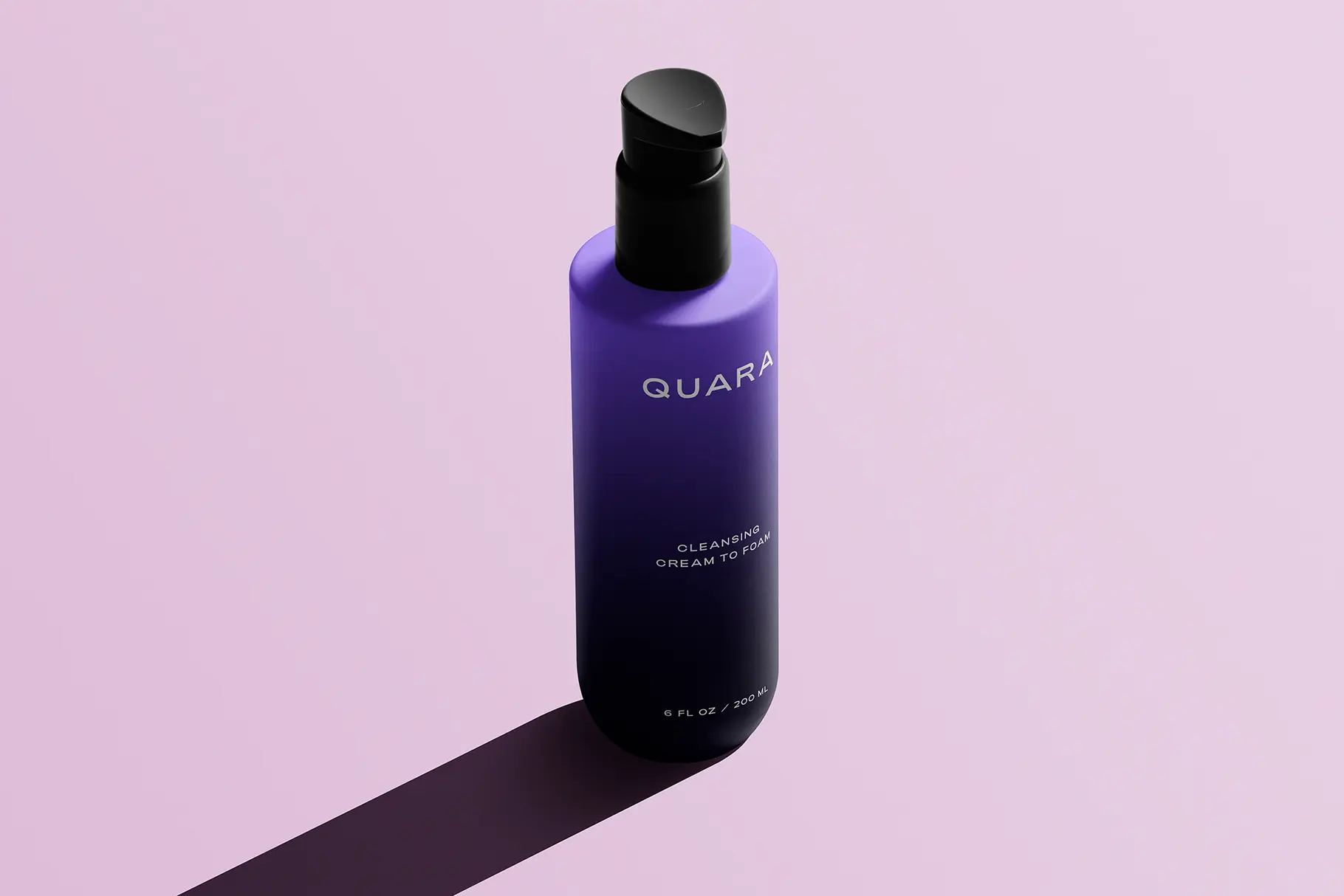 Cosmetic gradient bottle mockup with realistic packaging design, studio lighting, and premium product branding.