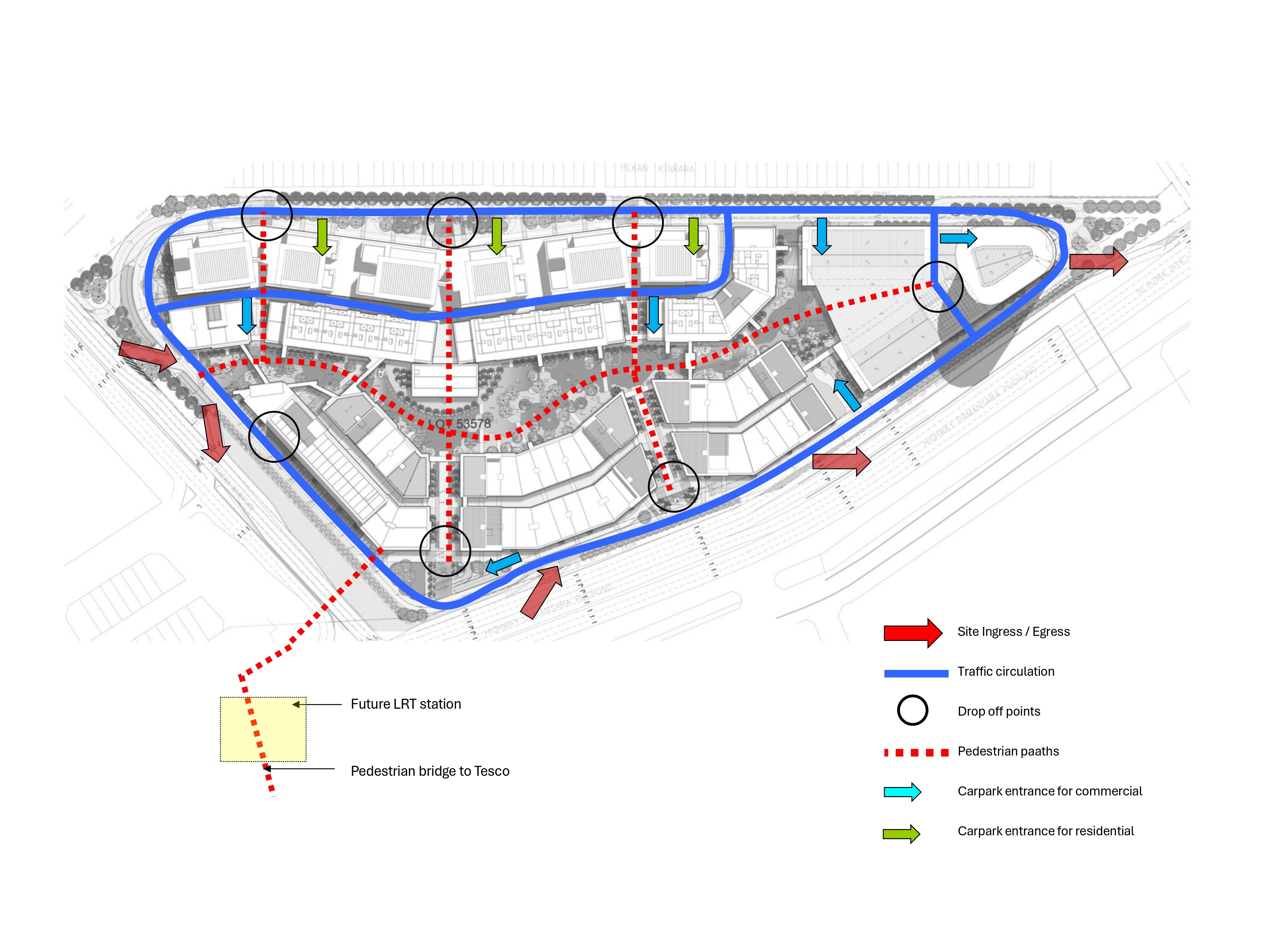Concept sketches of Setia Walk project by Asima Architects