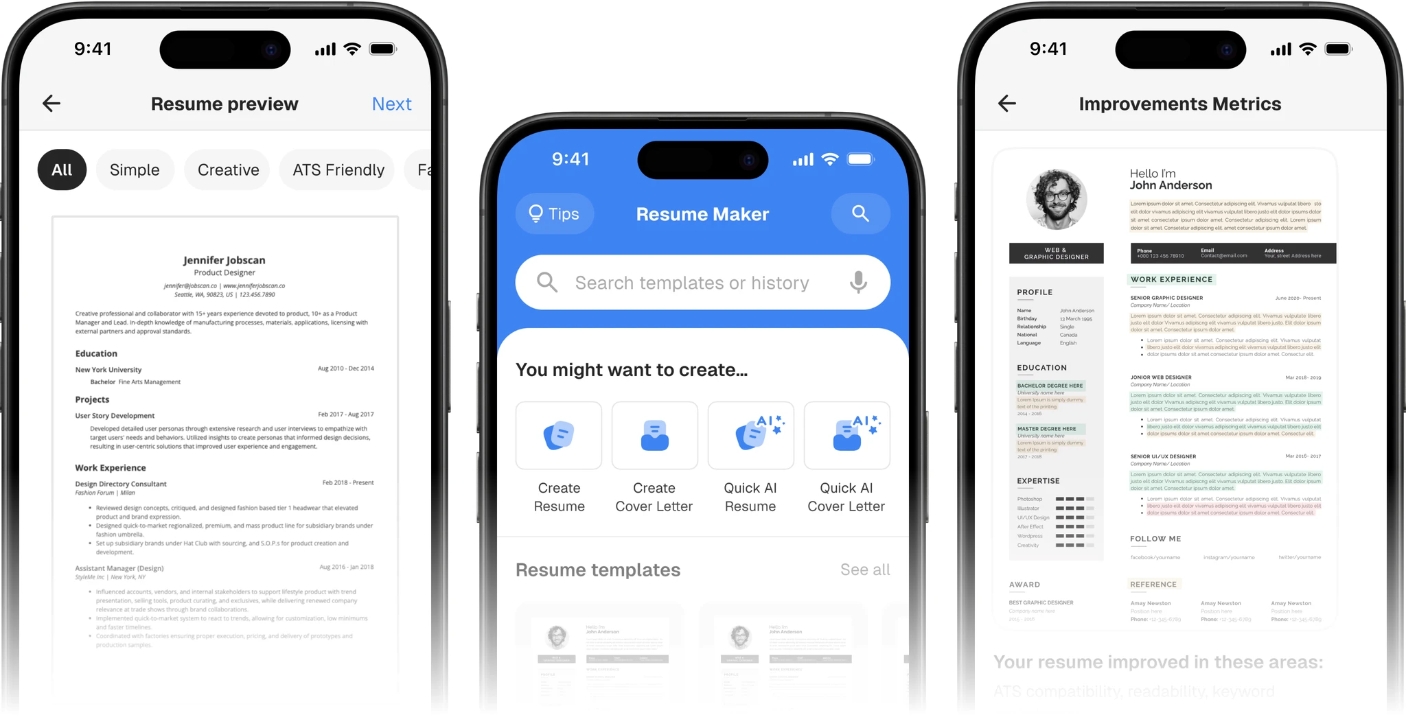 ResumeIt app screenshot from Google Play Store app and soon will be available on iOS too
