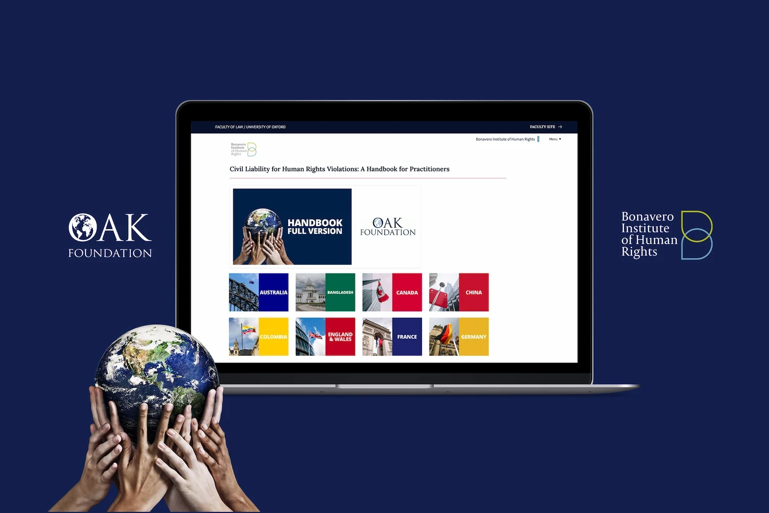 Oak Foundation Human Rights online laptop