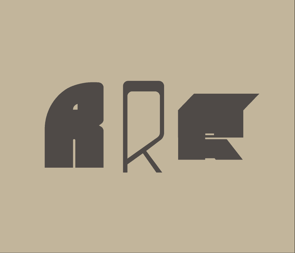 Three different letter Rs to visualize three different typeface concepts.