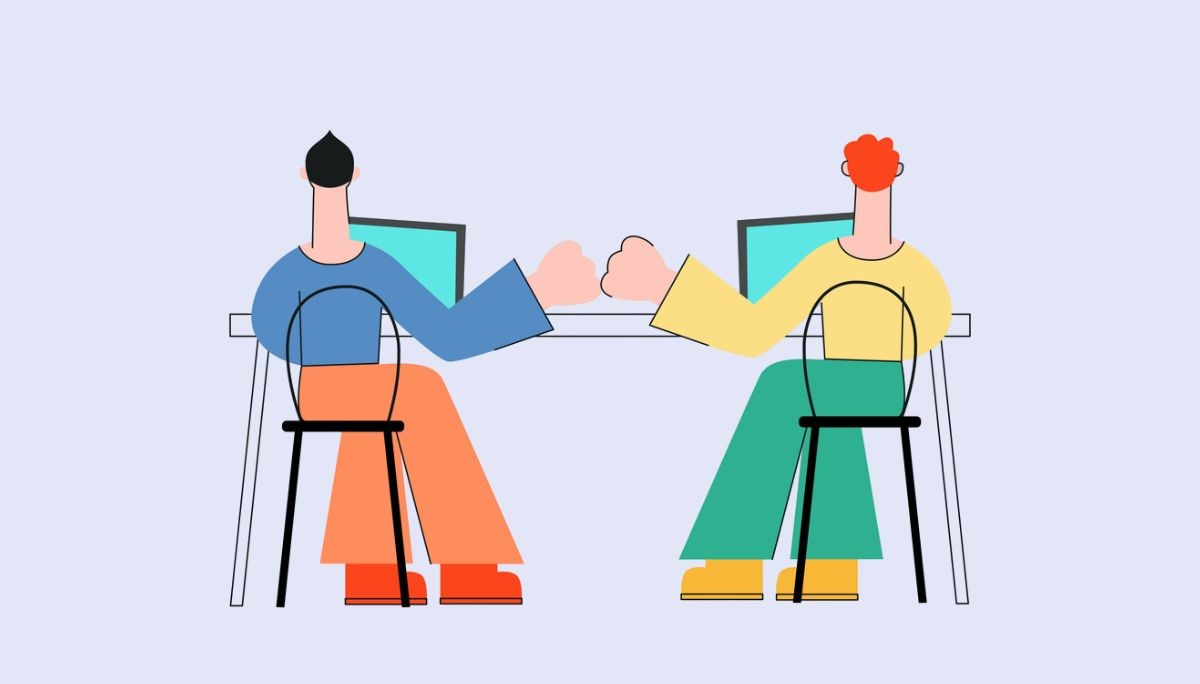 Man in video call dressed formally on top, casually below. A humorous take on remote work culture and workplace memes.