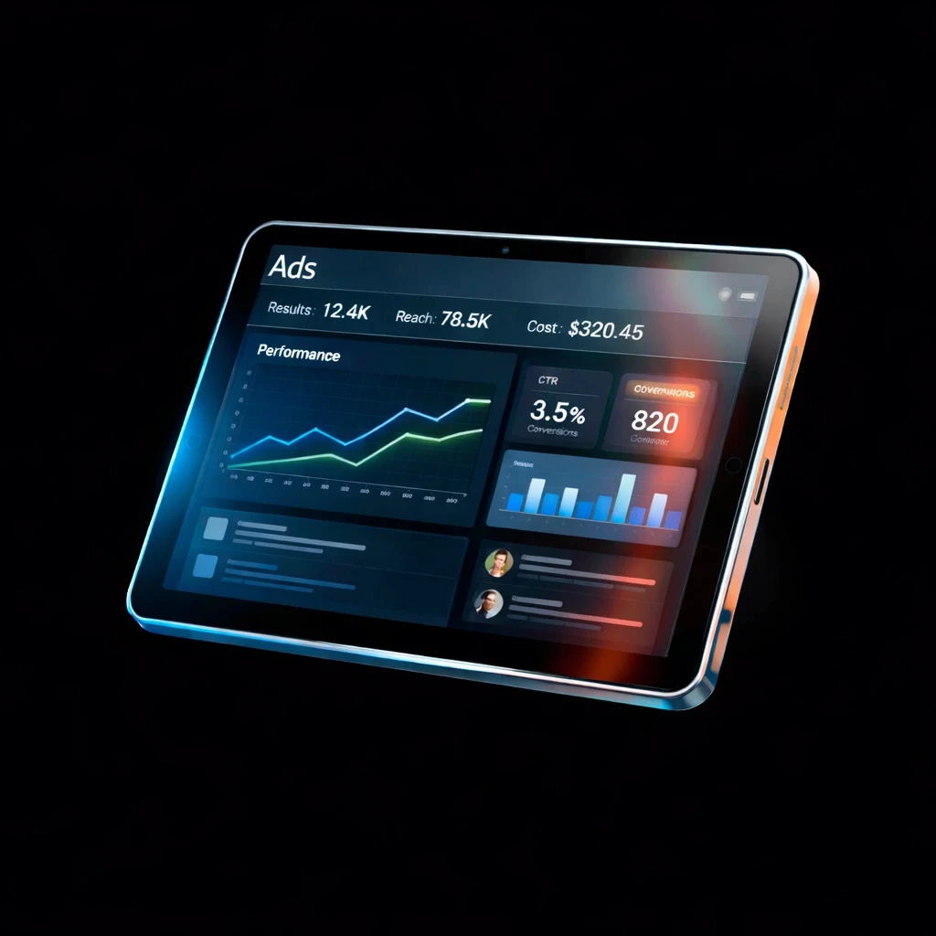 Dashboard de performance que muestra métricas para optimizar ROI y rentabilidad de campañas.