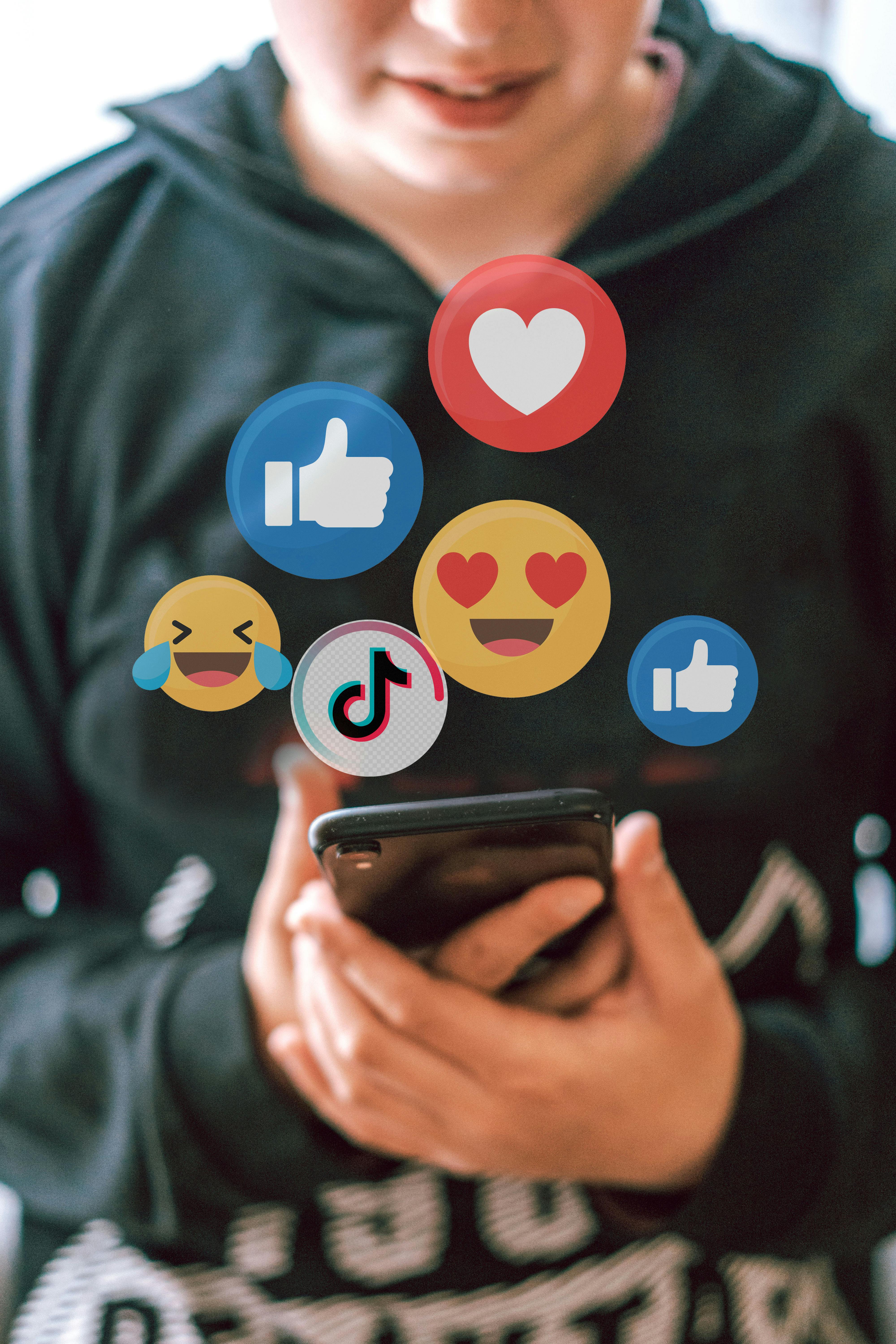 ocial media engagement likes comments smartphone