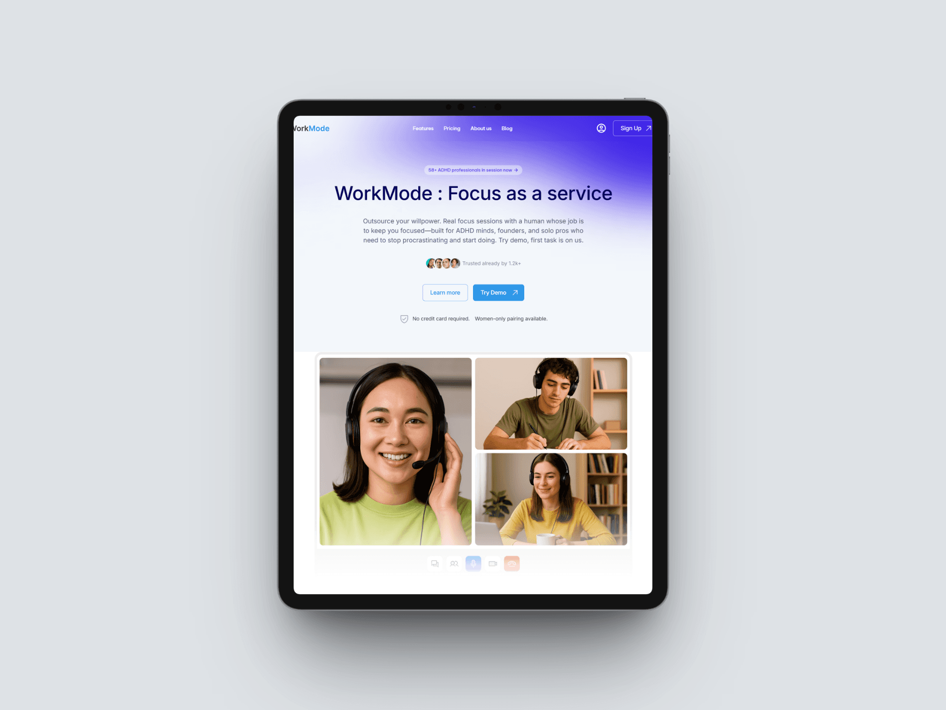 productivity startup screens