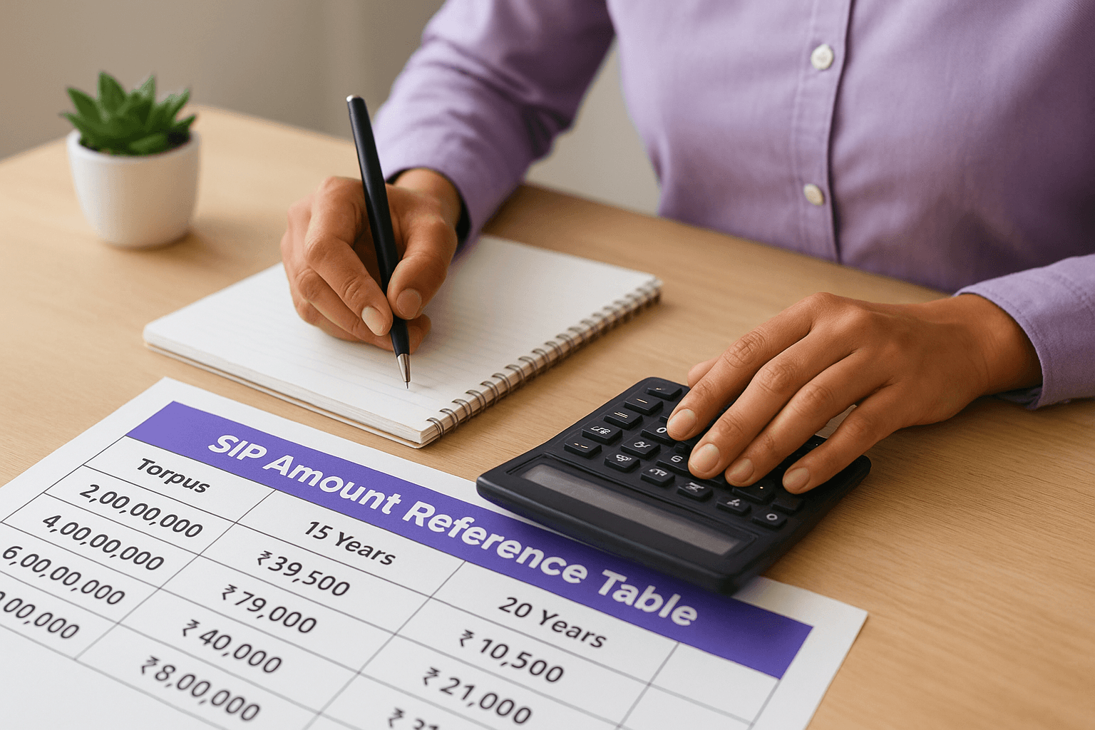 SIP Amount Reference Table