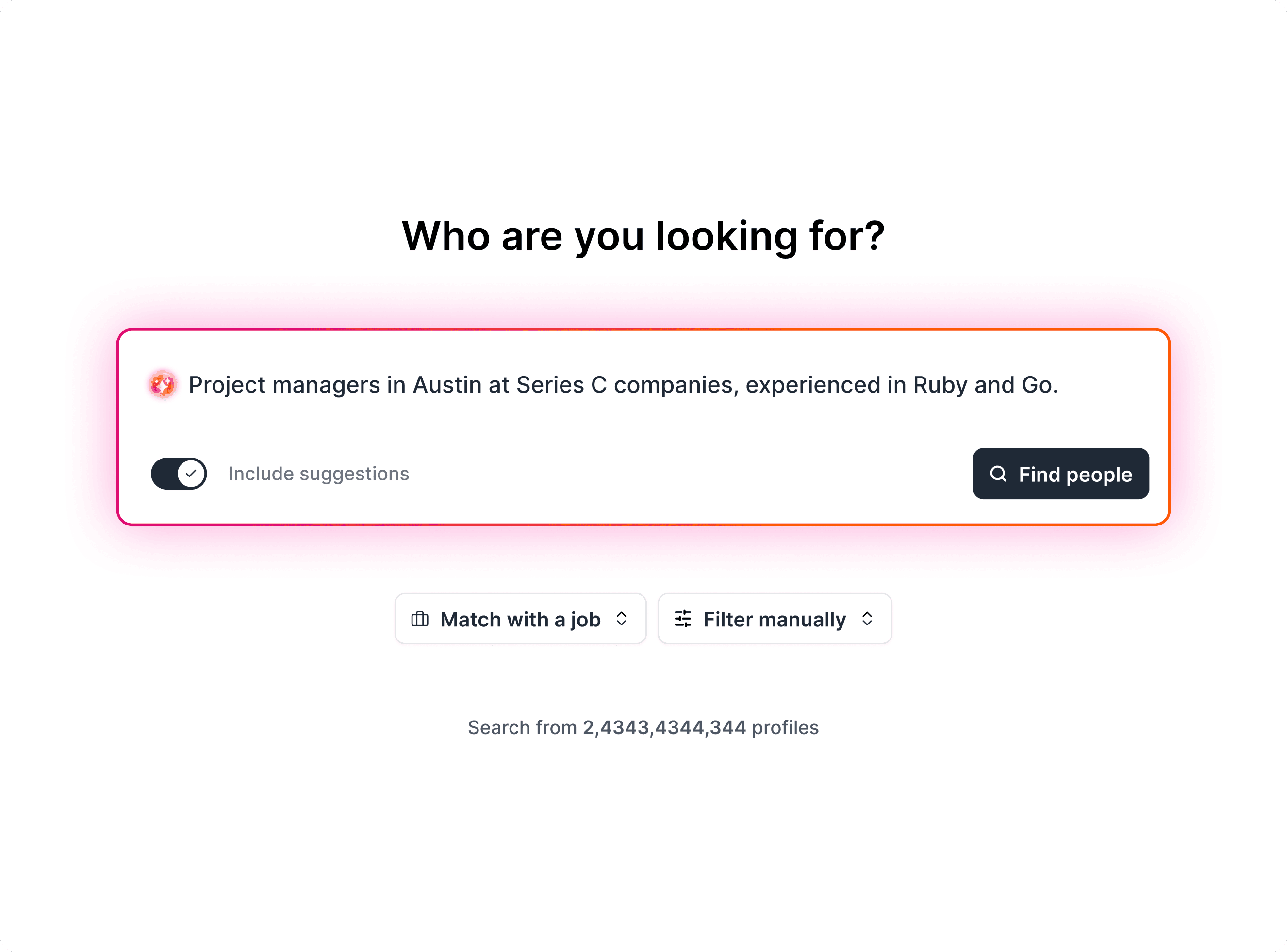 AI Sourcing search