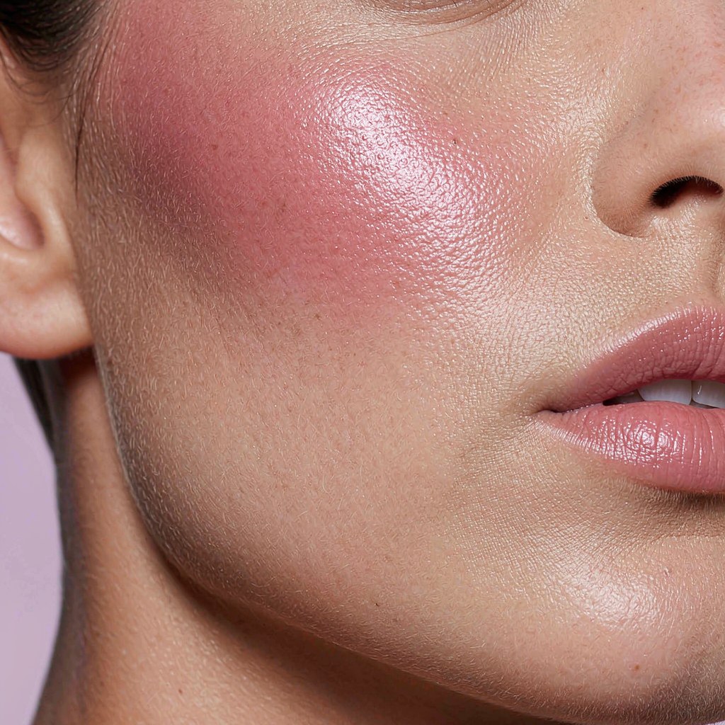 Blush Highlighter Palette — on skin