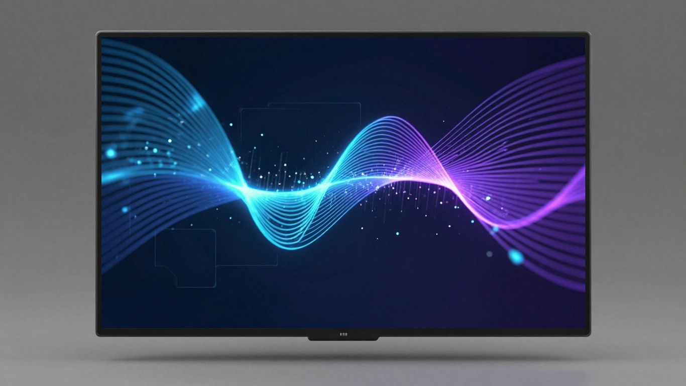 SuperAGI platform interface with abstract digital elements.