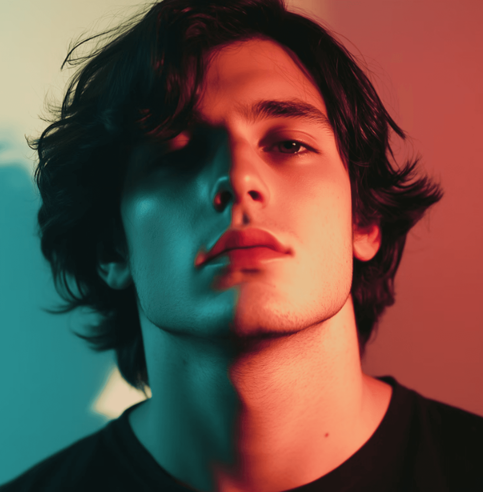 Middle‑aged man in a navy blazer and gray shirt against a plain gray background.