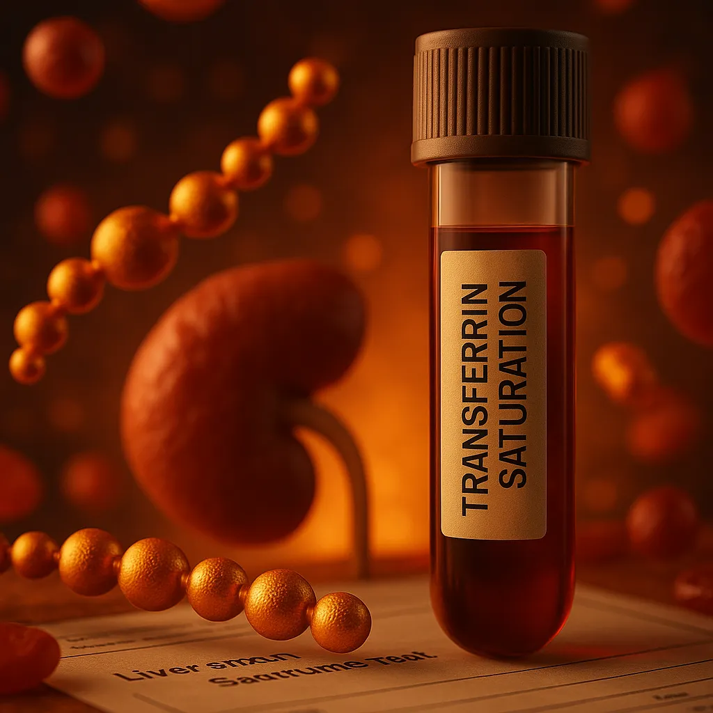 Transferrin Saturation 3d visualization og blood tube