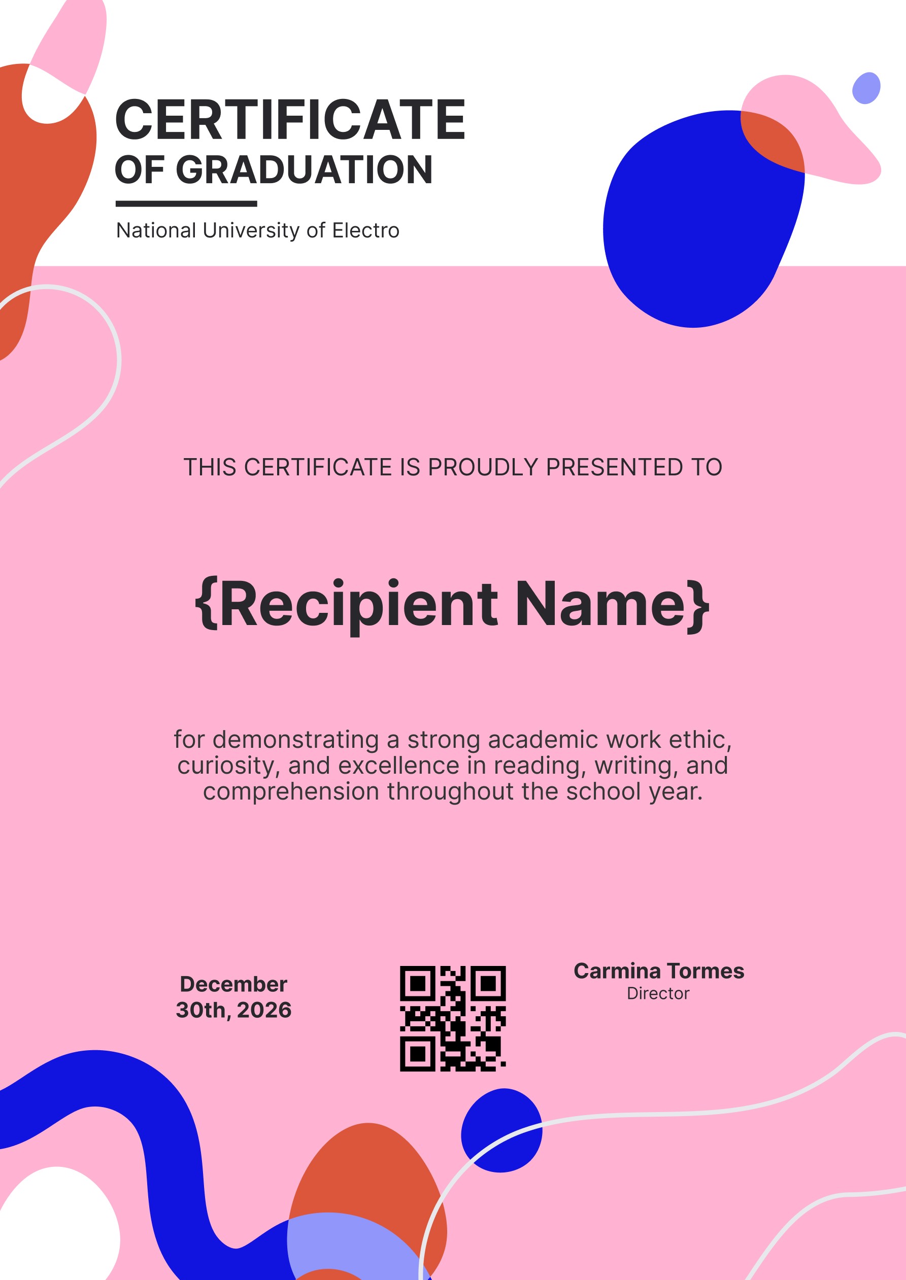 Wauld - Classy and professional graduation certificate template