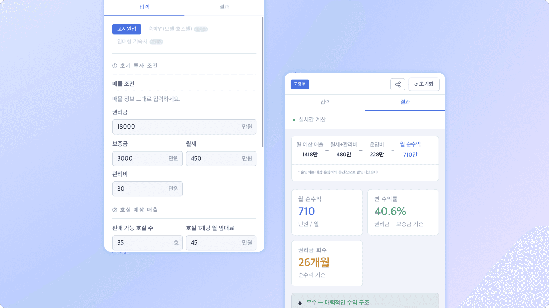 고총무 고시원 매물 계산기