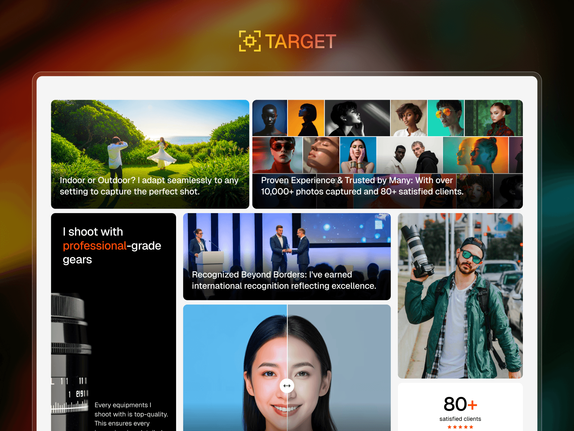 Framer designer in Nigeria - Target Photography Photographer Framer Template Mockup 2