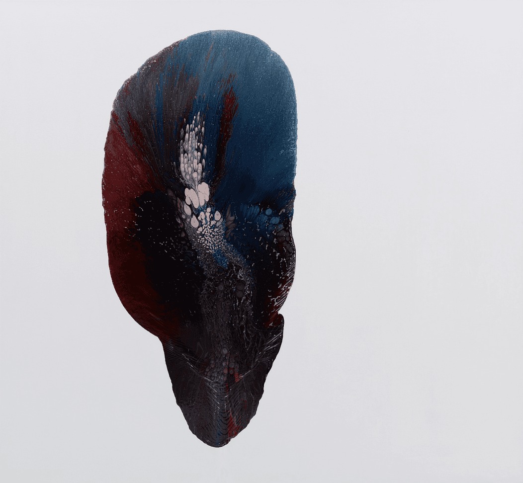 herd of sheep on road painting