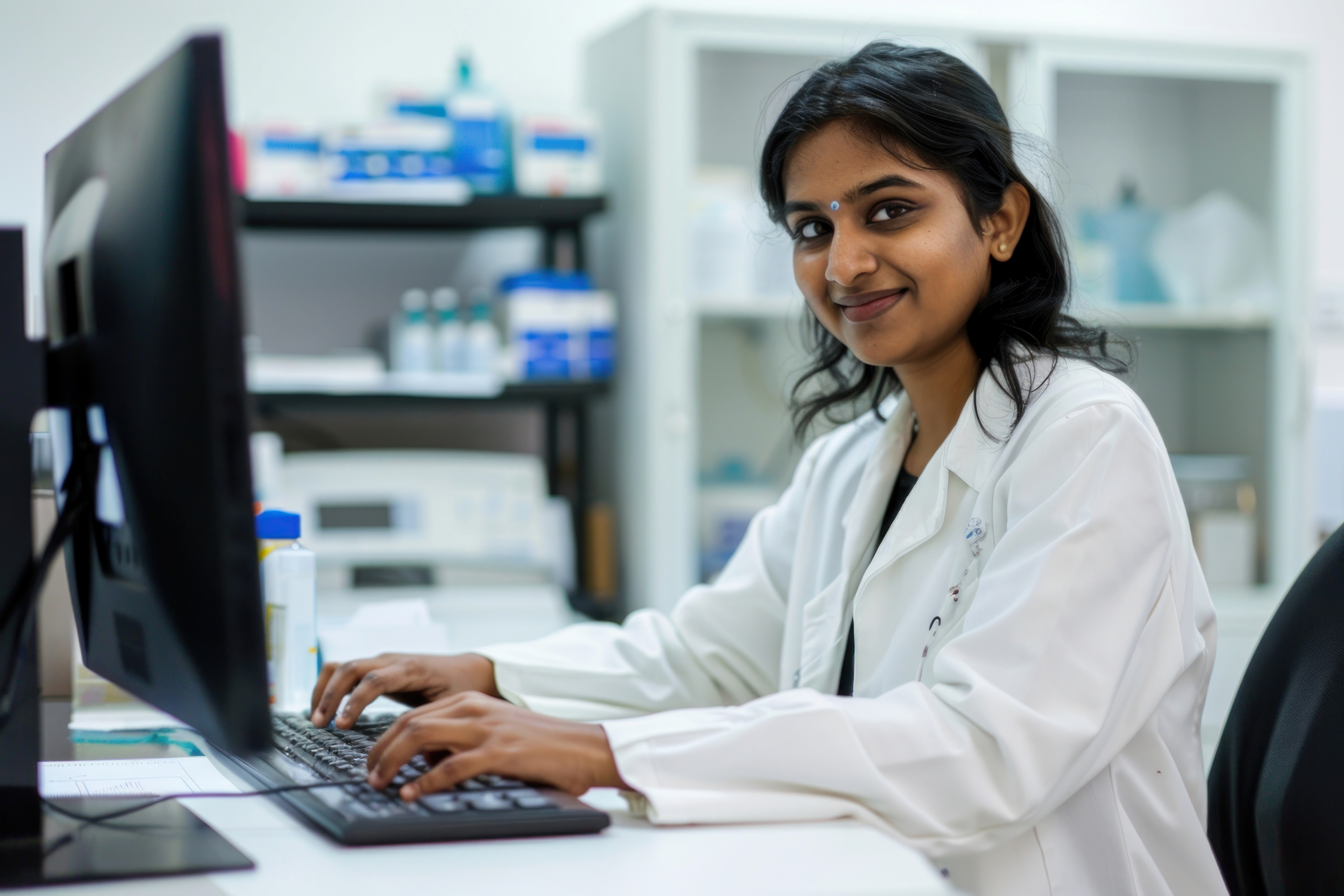 Bachelor of Hospital Administration (BHA) representing a healthcare professional managing hospital operations in a clinical office setting