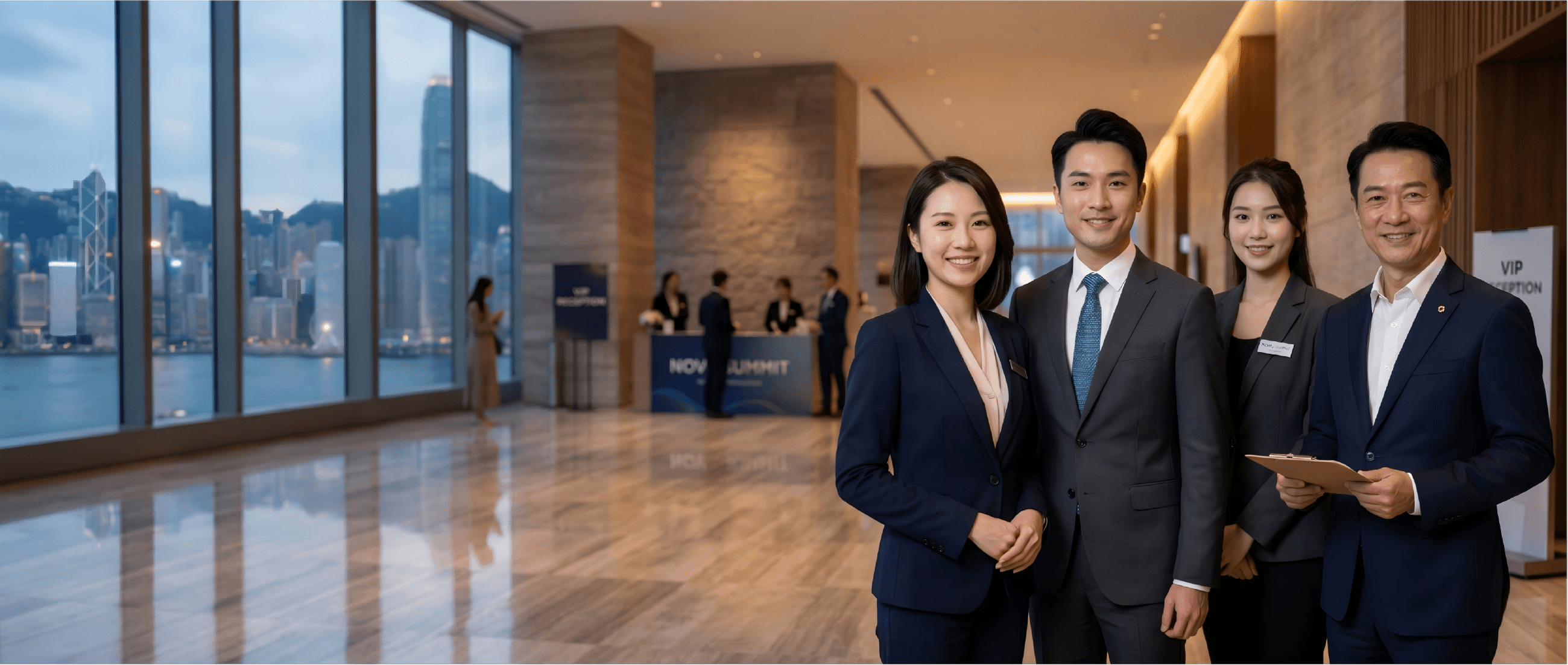 高端商務招待資深團隊，16年以上香港企業活動統籌經驗，專攻VIP動線與現場服務統籌，為香港中小企提供得體貴賓接待與商務現場服務 High-end corporate hospitality expert team in Hong Kong with 16+ years of VIP flow design and on-site event management experience, providing professional VIP reception and business event services for SMEs 企業活動統籌 高端商務招待 貴賓接待 香港中小企服務