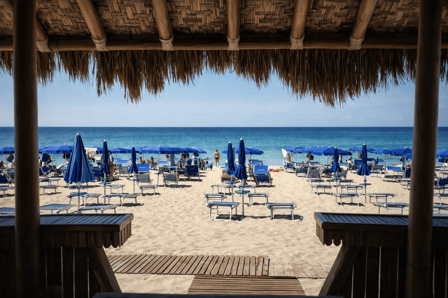 Two men greeting with hand