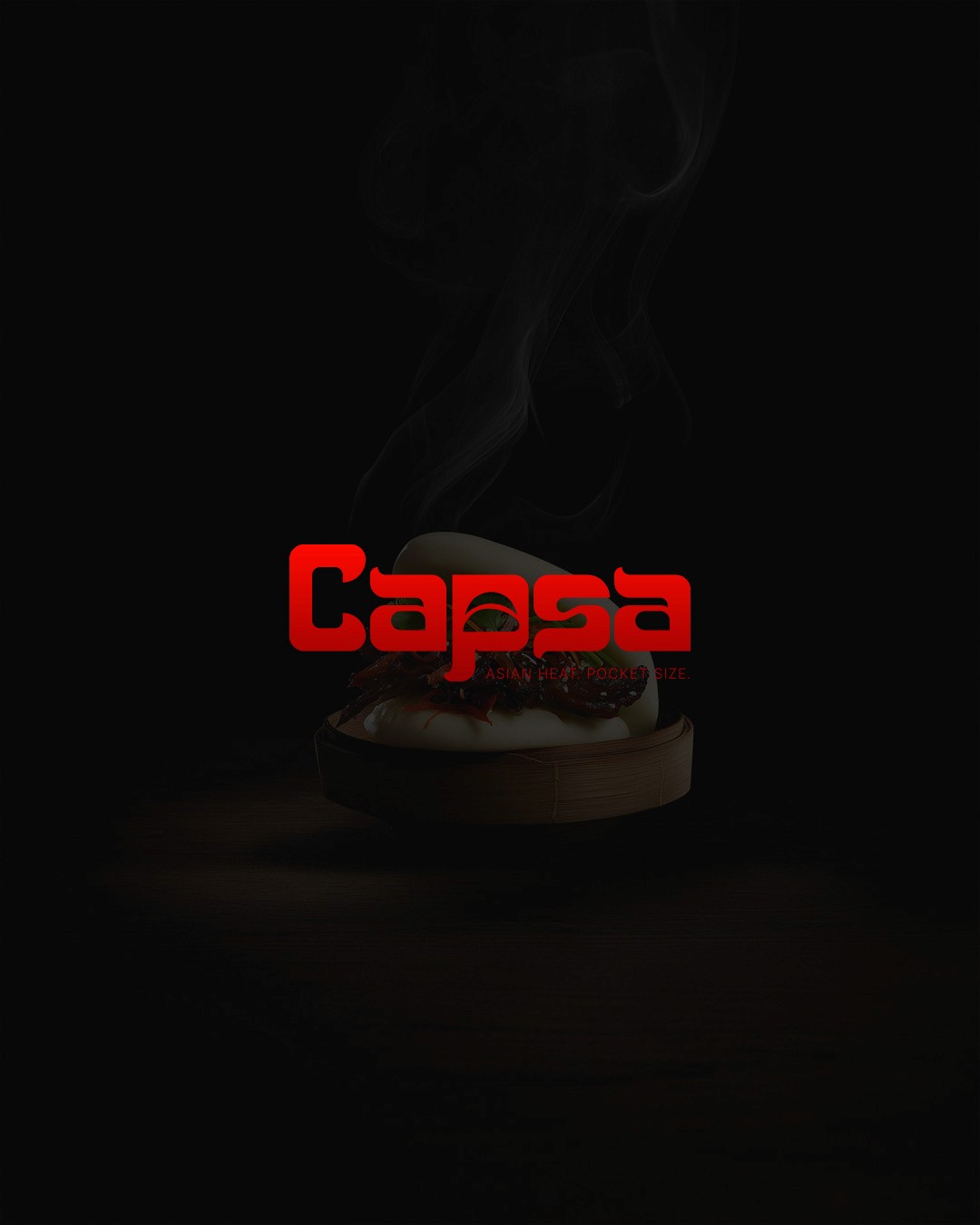 A top-down view of four square glass plates arranged in a grid. Each plate holds a perfect dollop of peach-colored cream, illuminated by warm, golden lighting that casts sharp shadows.