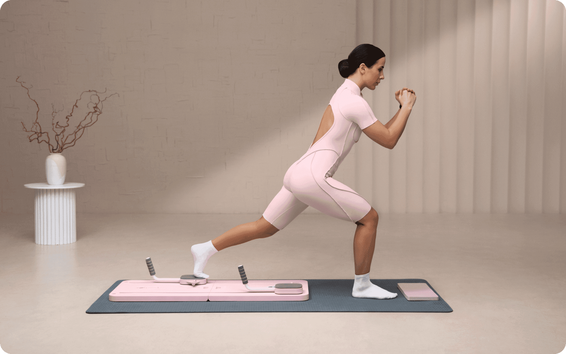Pilates Reformer Footwork - inner thigh engagement external
