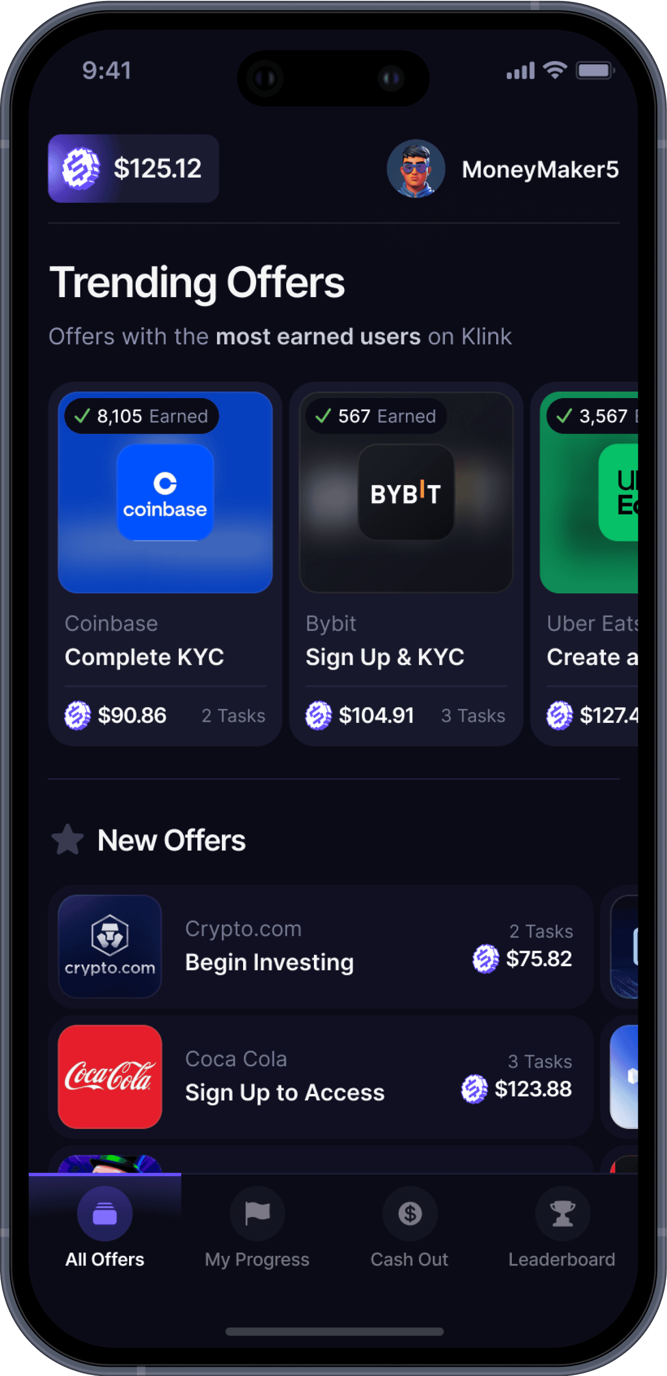 All Offers on Klink Web App