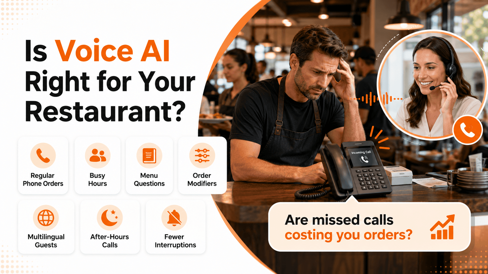 AI phone answering system taking a restaurants