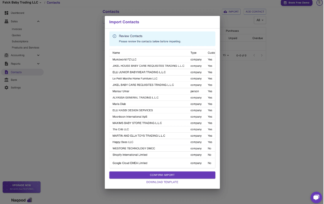 Step 5: Review the Imported Contacts