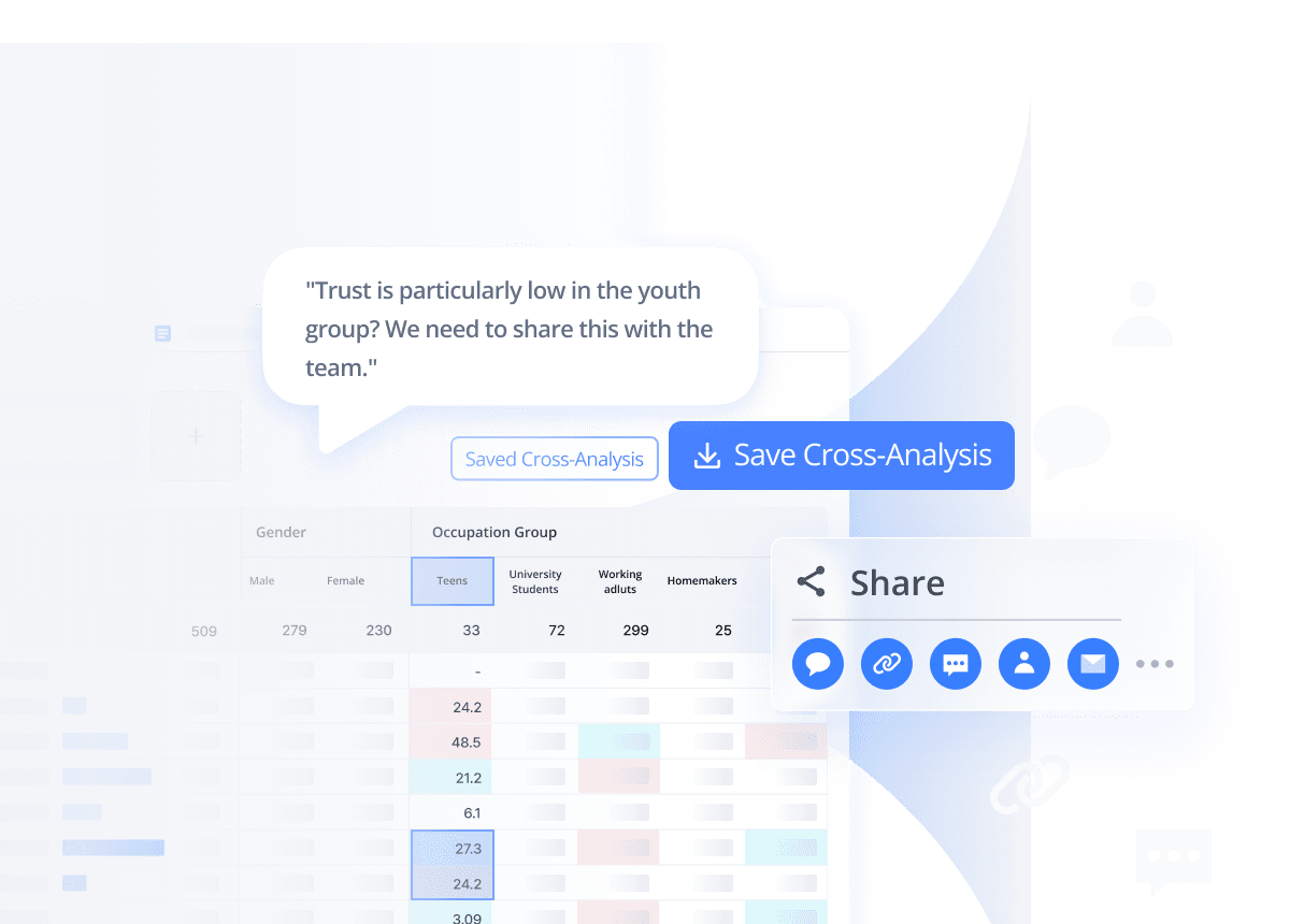 A digital interface showing a data analysis chart with various metrics and a search option highlighted.