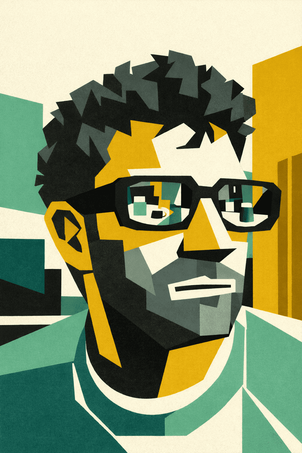 Ritratto illustrato di Alessandro Brancati, founder di Alessandro Brancati Marketing & Technology Growth Studio