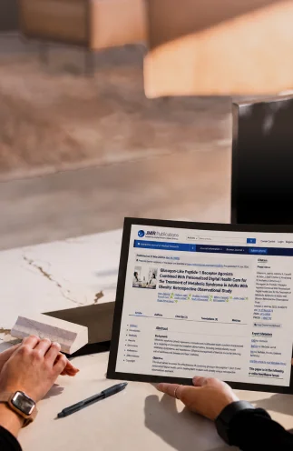 Clinician reading a research article