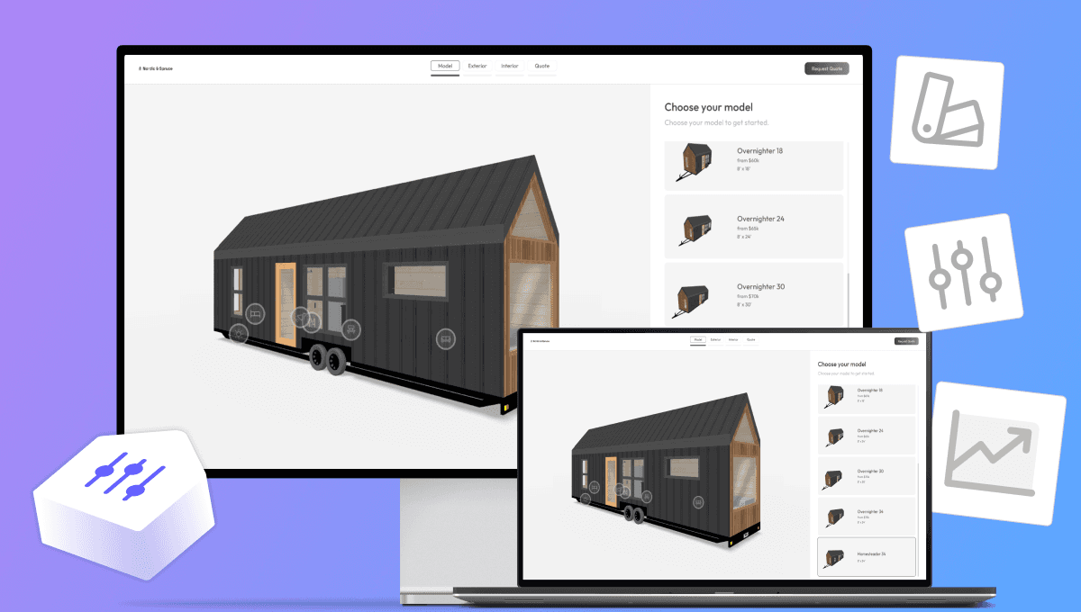 Image thumbnail showcasing the 3D Tiny House Configurator on Desktop and Laptop