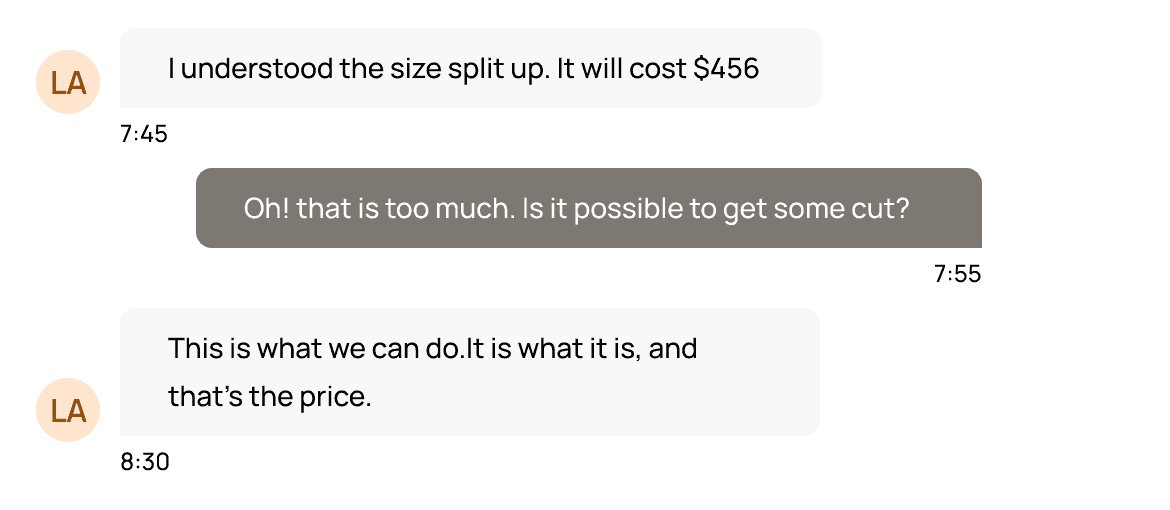 InstaScore: Conversation regarding the price