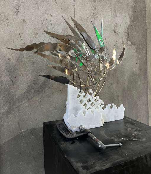 herd of sheep on road painting