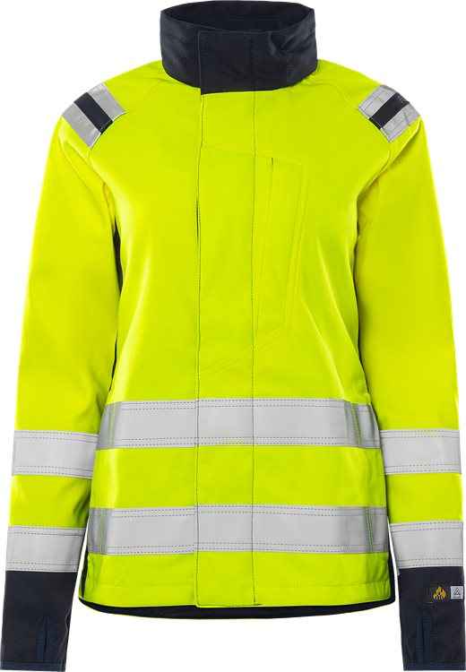 Casual werkkleding dames bij Vanatex — FRISTADS Flamestat high vis softshelljack dames klasse 3 4076 FSS