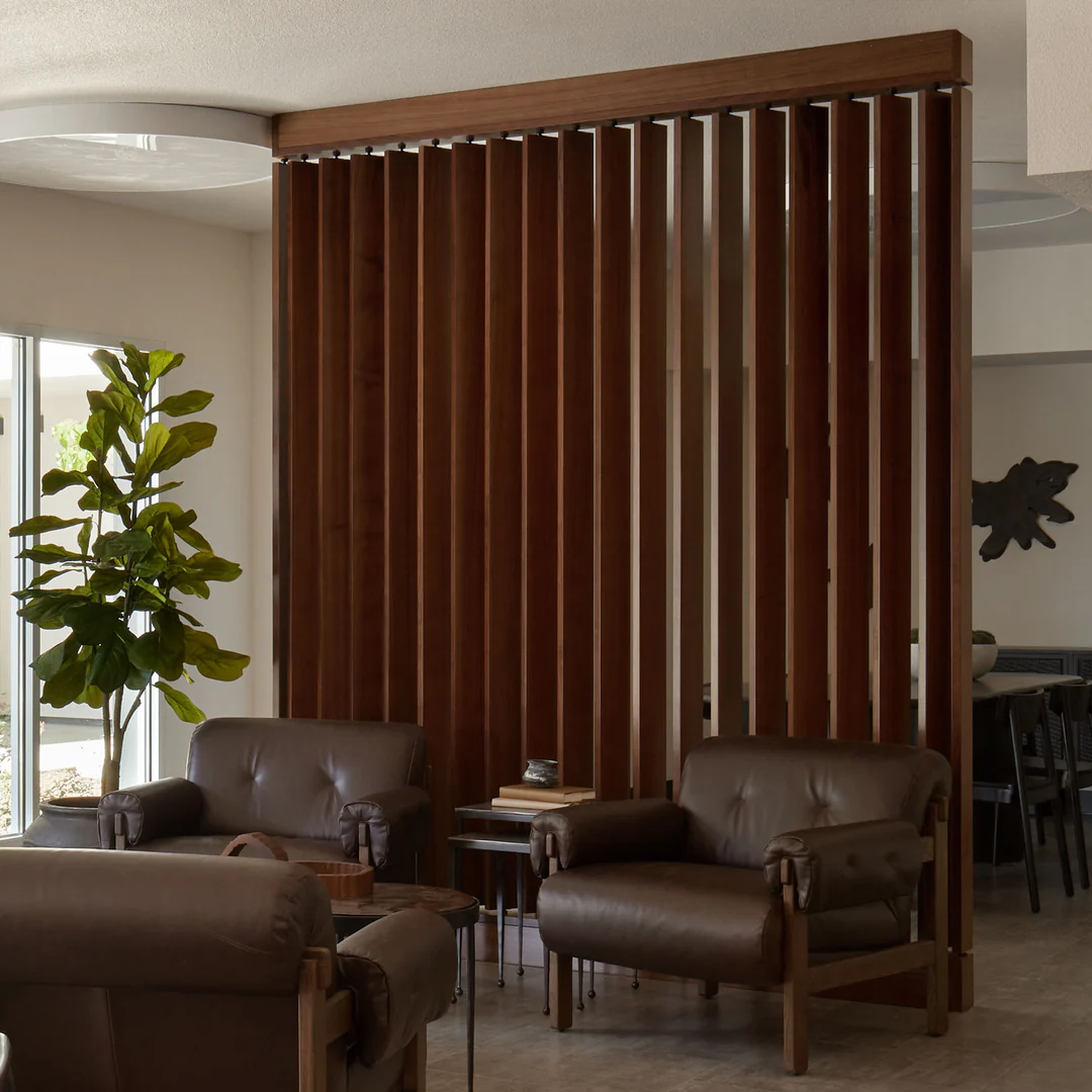 Decorative wood slat wall