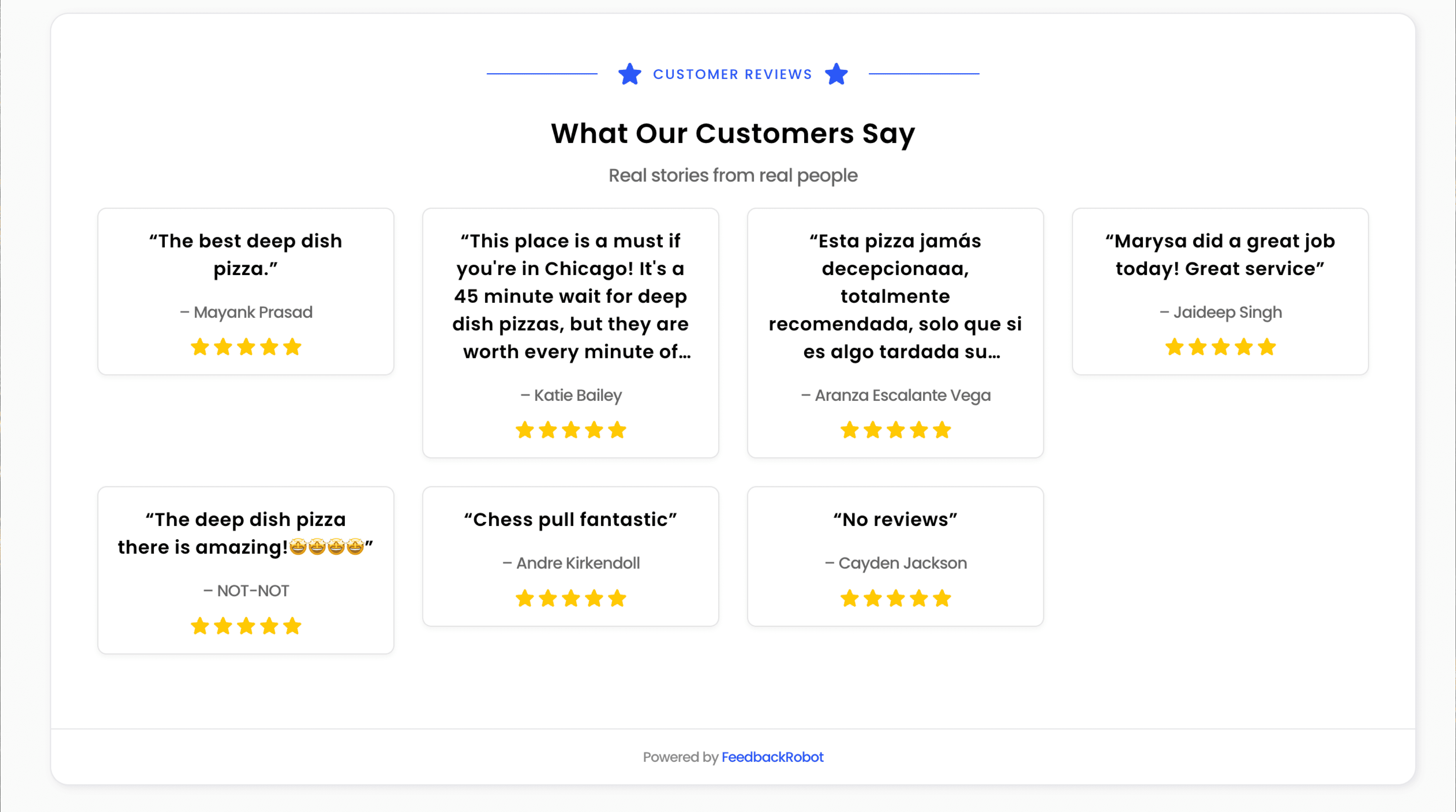 FeedbackRobot Spotlight Feedback Wall