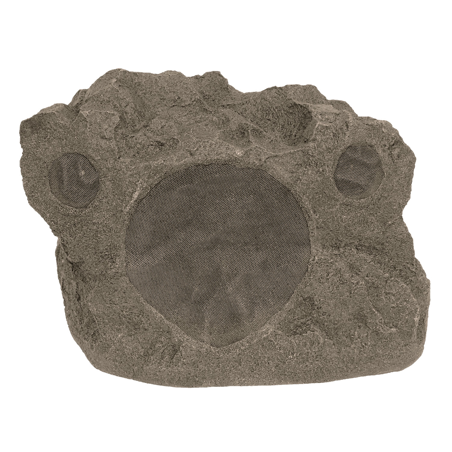 Rock-shaped outdoor speaker with speaker grilles
