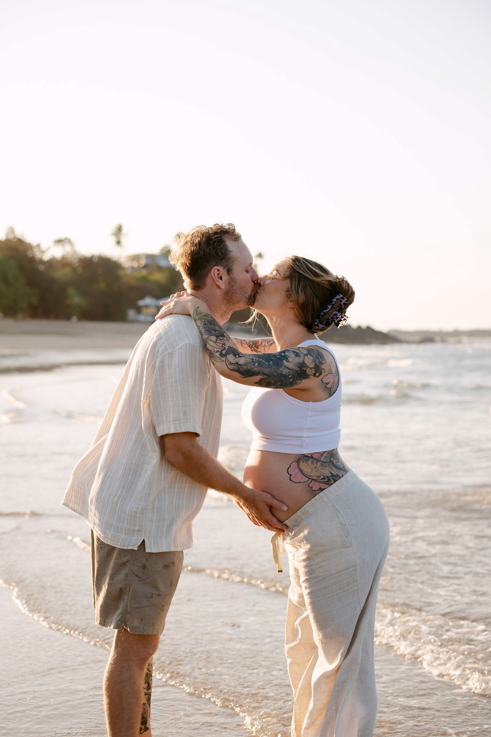 Maternity photo of pregnant mother at the beach in Mackay QLD