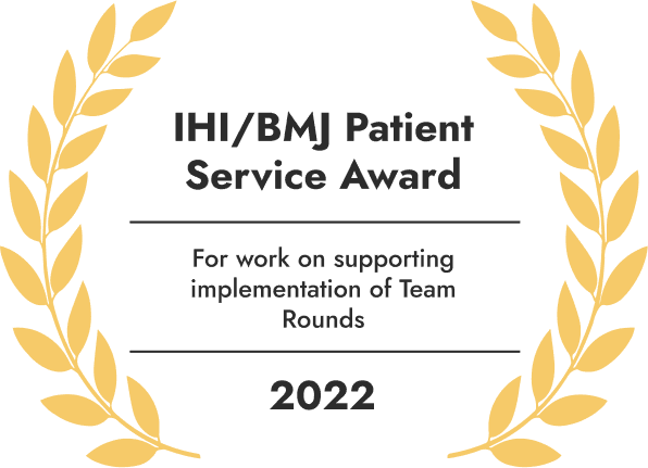 Award scroll IHI/BMJ Patient Service Award