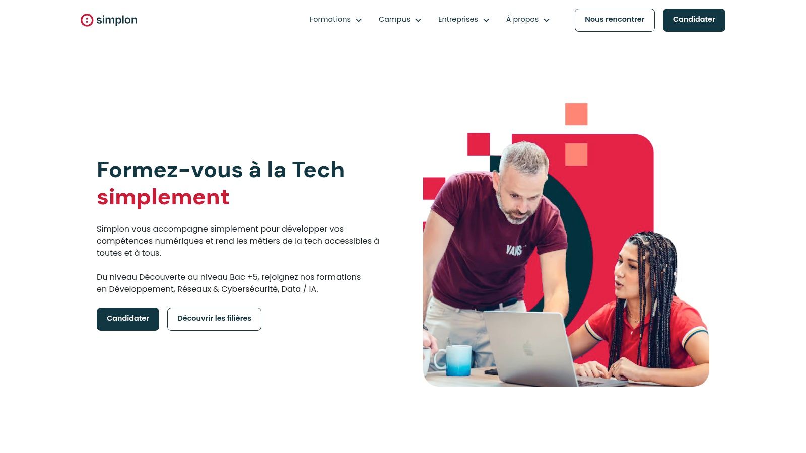 Session de formation chez Simplon