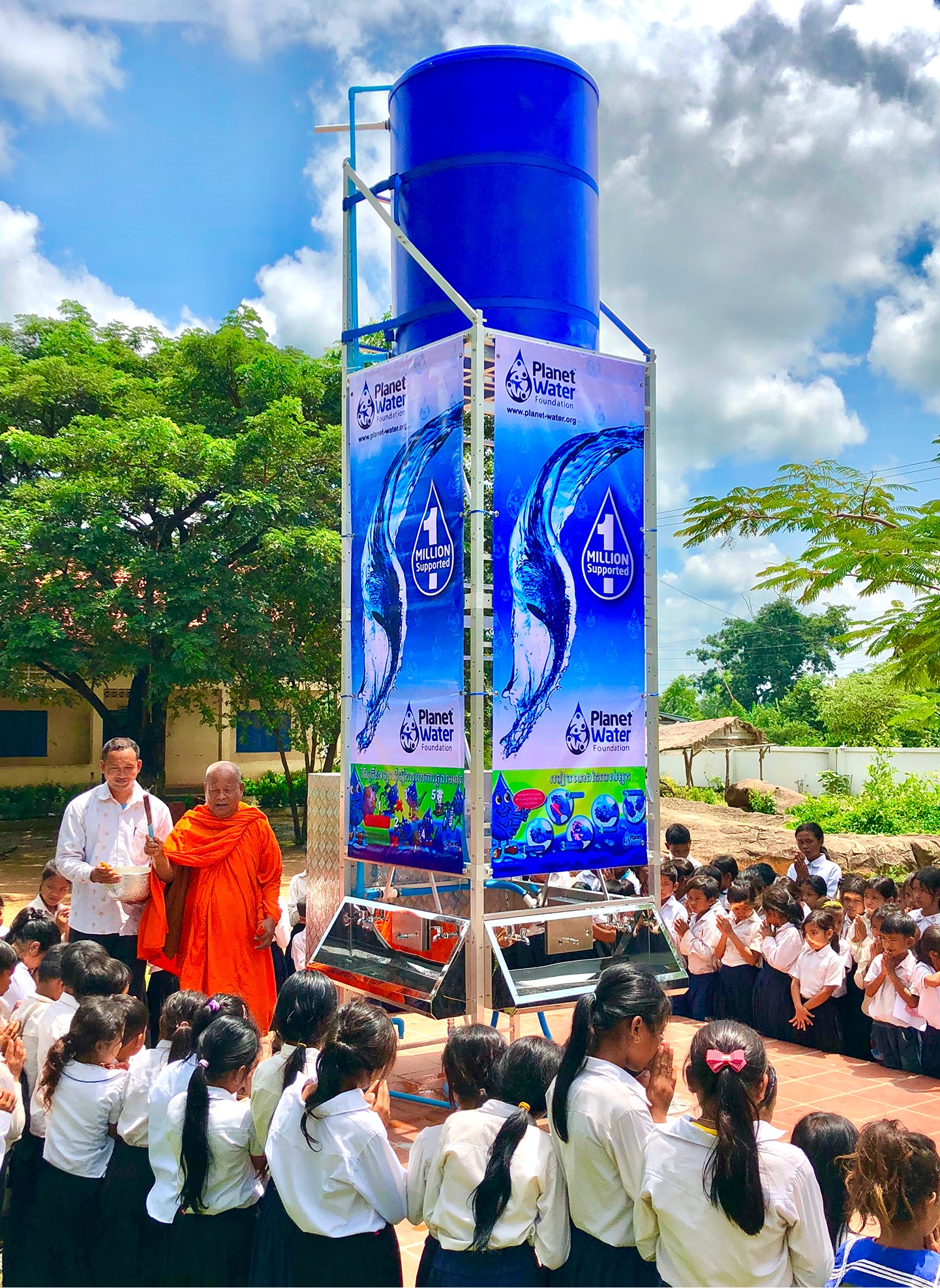 Planet Water Foundation AquaTower community water filtration system