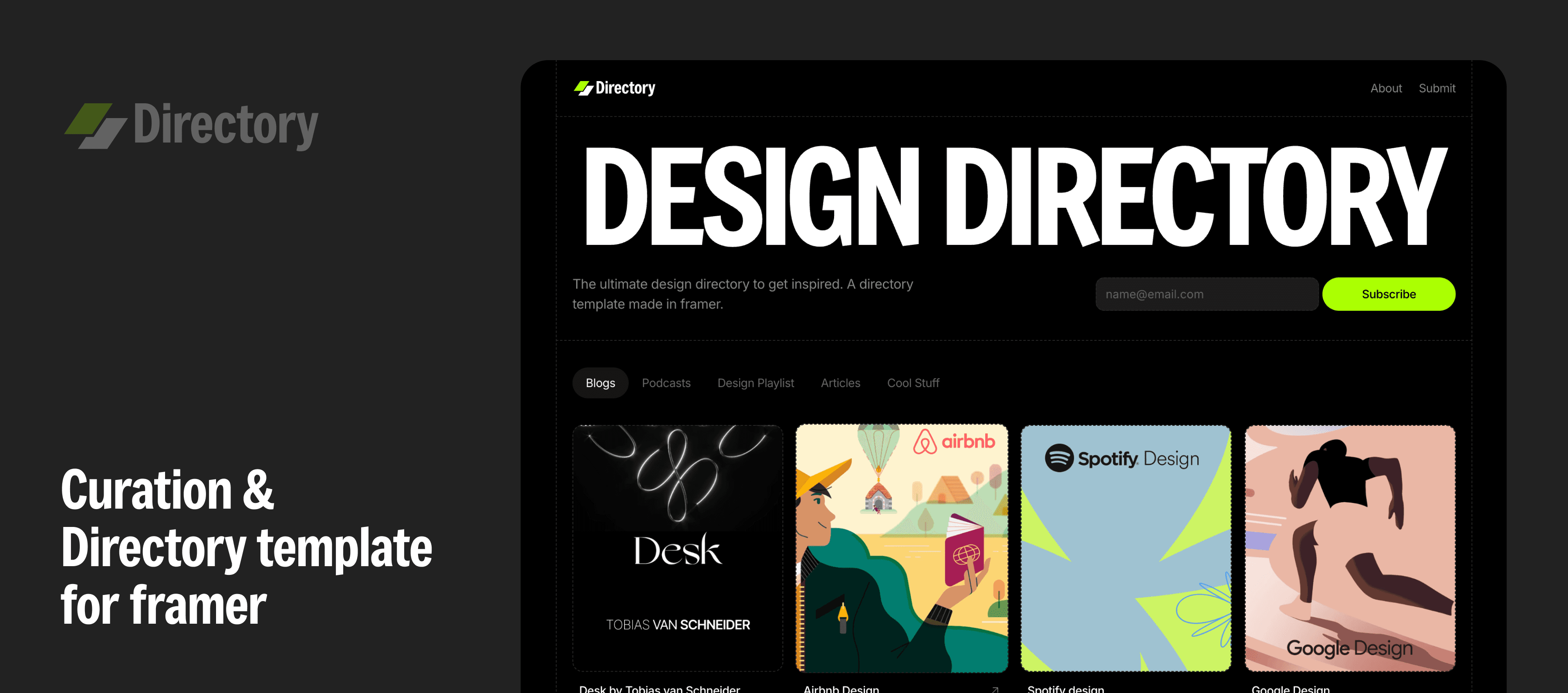 Directory - Curation & Directory template for framer