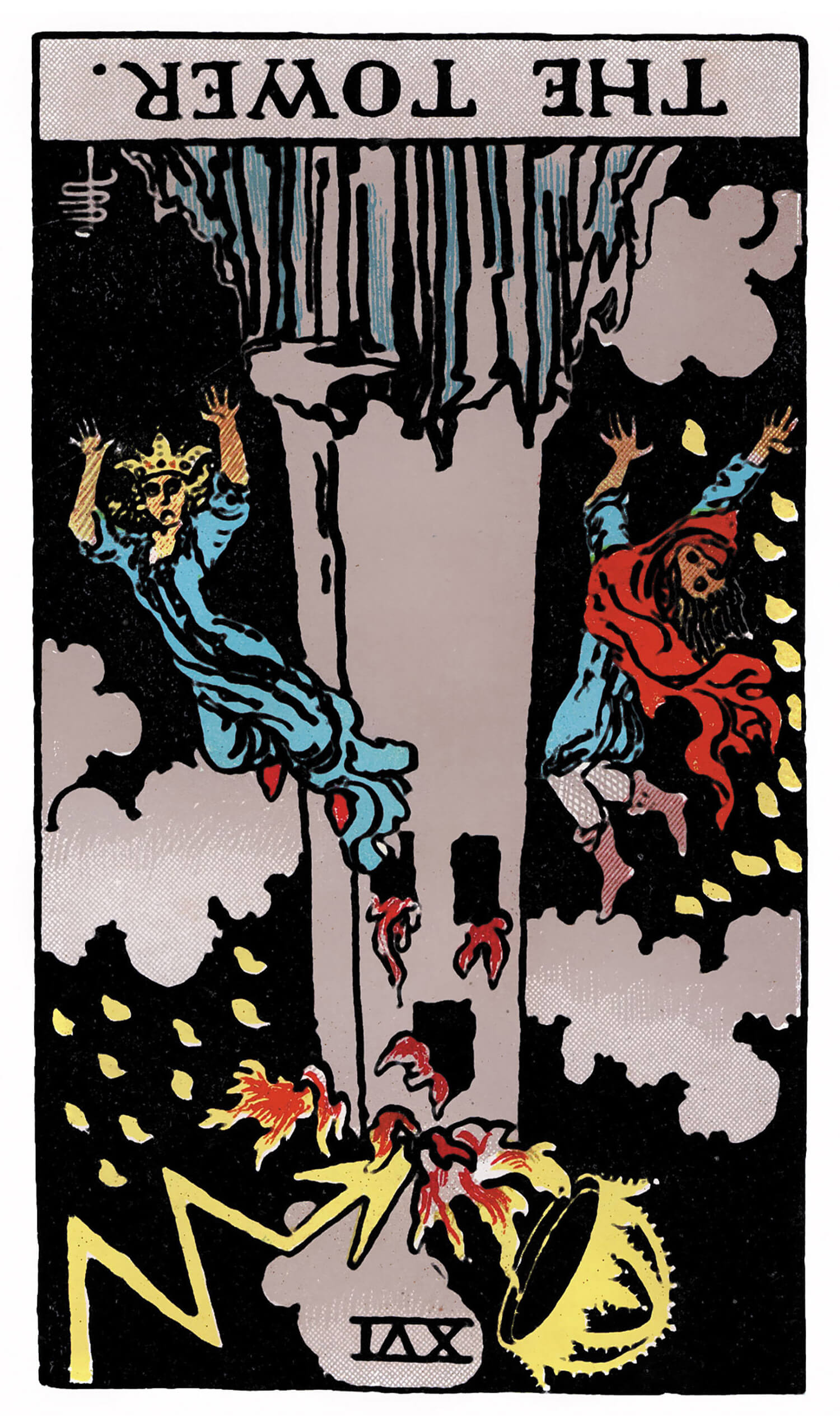 Image of The Tower reversed tarot card