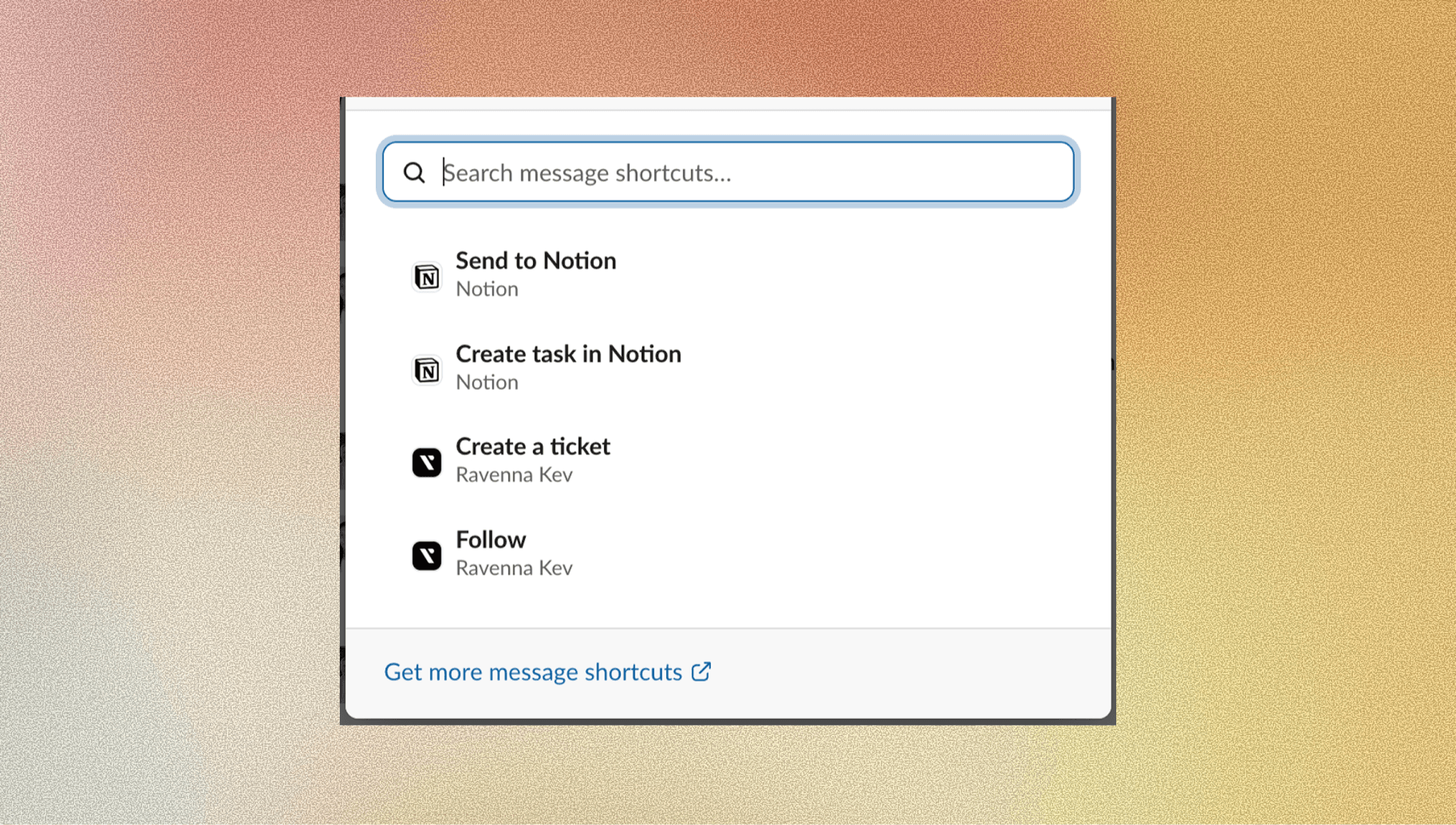 how to send a Slack DM directly to Notion